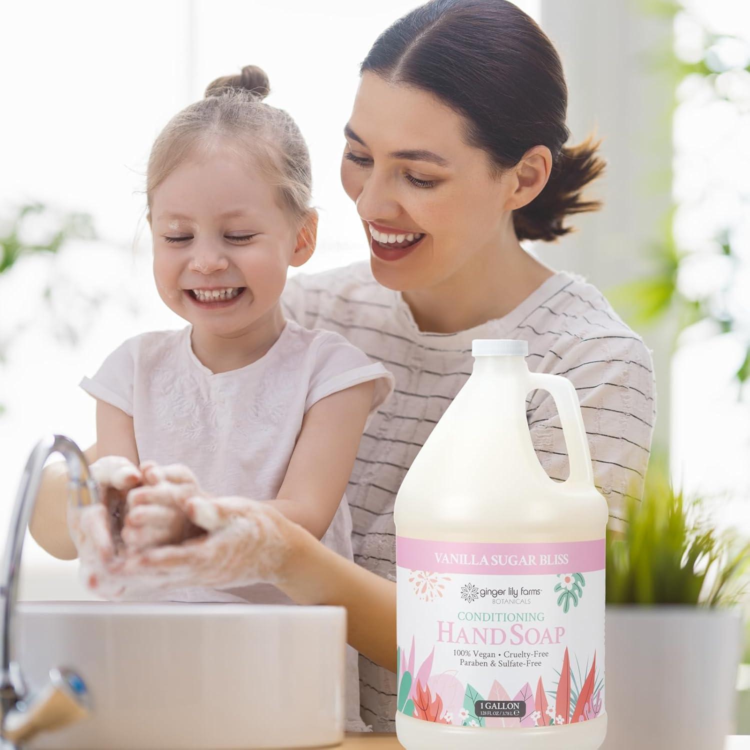 imageGinger Lily Farms Botanicals Conditioning Liquid Hand Soap Refill 100 Vegan amp CrueltyFree Vanilla Sugar Bliss Scent 1 Gallon Pack of 4Vanilla Sugar Bliss