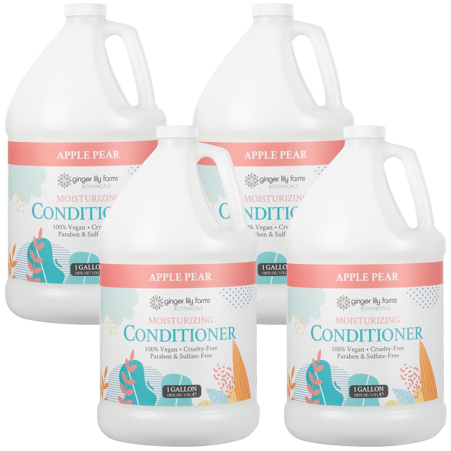 imageGinger Lily Farms Botanicals Moisturizing Conditioner for Dry Hair 100 Vegan amp CrueltyFree Vanilla Sugar Bliss Scent 1 Gallon Pack of 4Apple Pear
