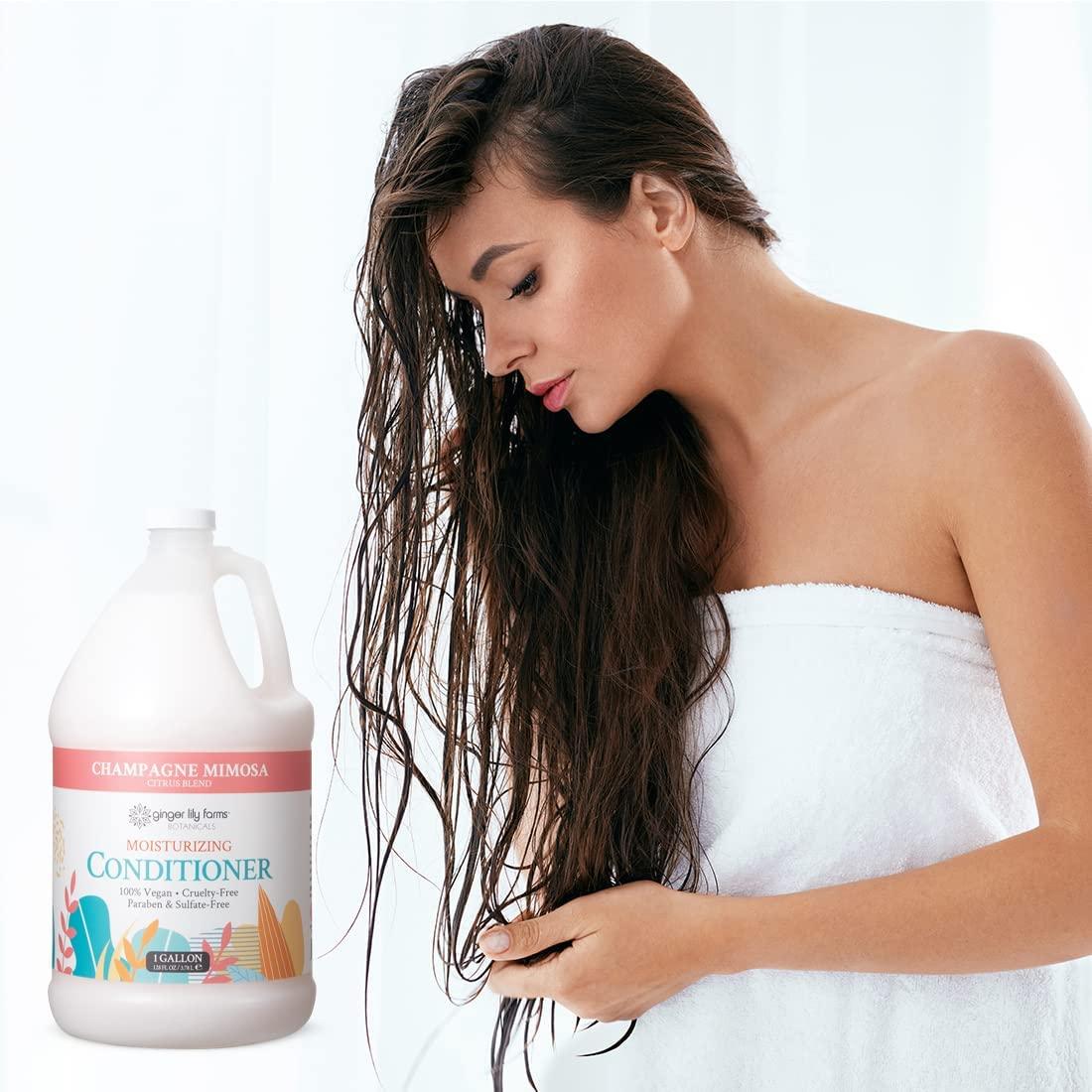 imageGinger Lily Farms Botanicals Moisturizing Conditioner for Dry Hair 100 Vegan amp CrueltyFree Vanilla Sugar Bliss Scent 1 Gallon Pack of 4Champagne Mimosa
