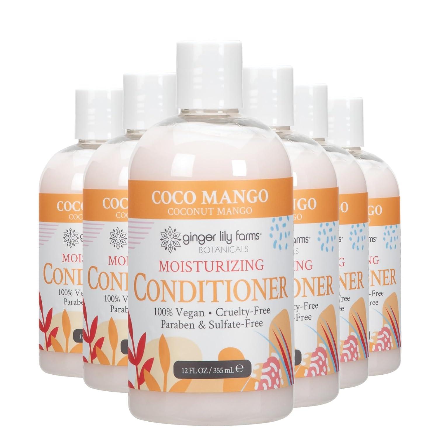 imageGinger Lily Farms Botanicals Moisturizing Conditioner for Dry Hair 100 Vegan amp CrueltyFree Vanilla Sugar Bliss Scent 1 Gallon Pack of 4Coco Mango