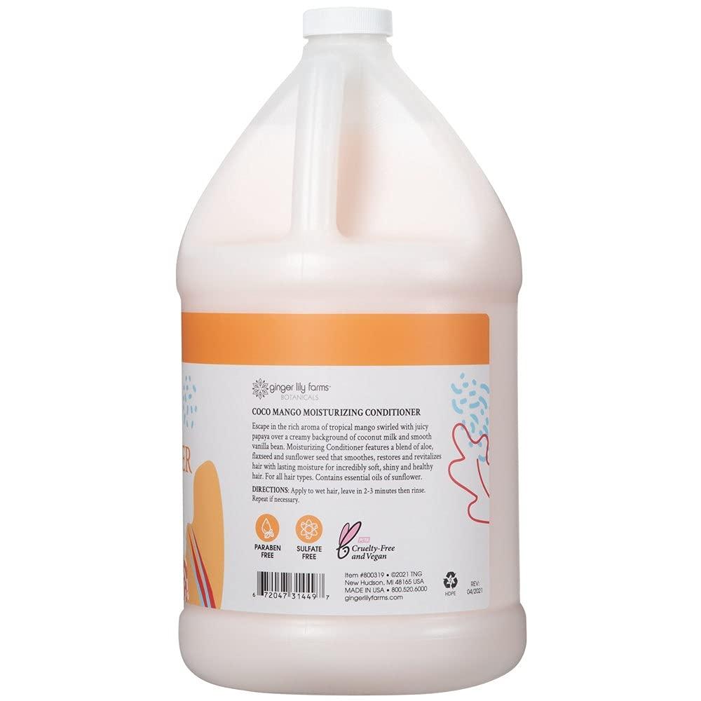 imageGinger Lily Farms Botanicals Moisturizing Conditioner for Dry Hair 100 Vegan amp CrueltyFree Vanilla Sugar Bliss Scent 1 Gallon Pack of 4Coco Mango