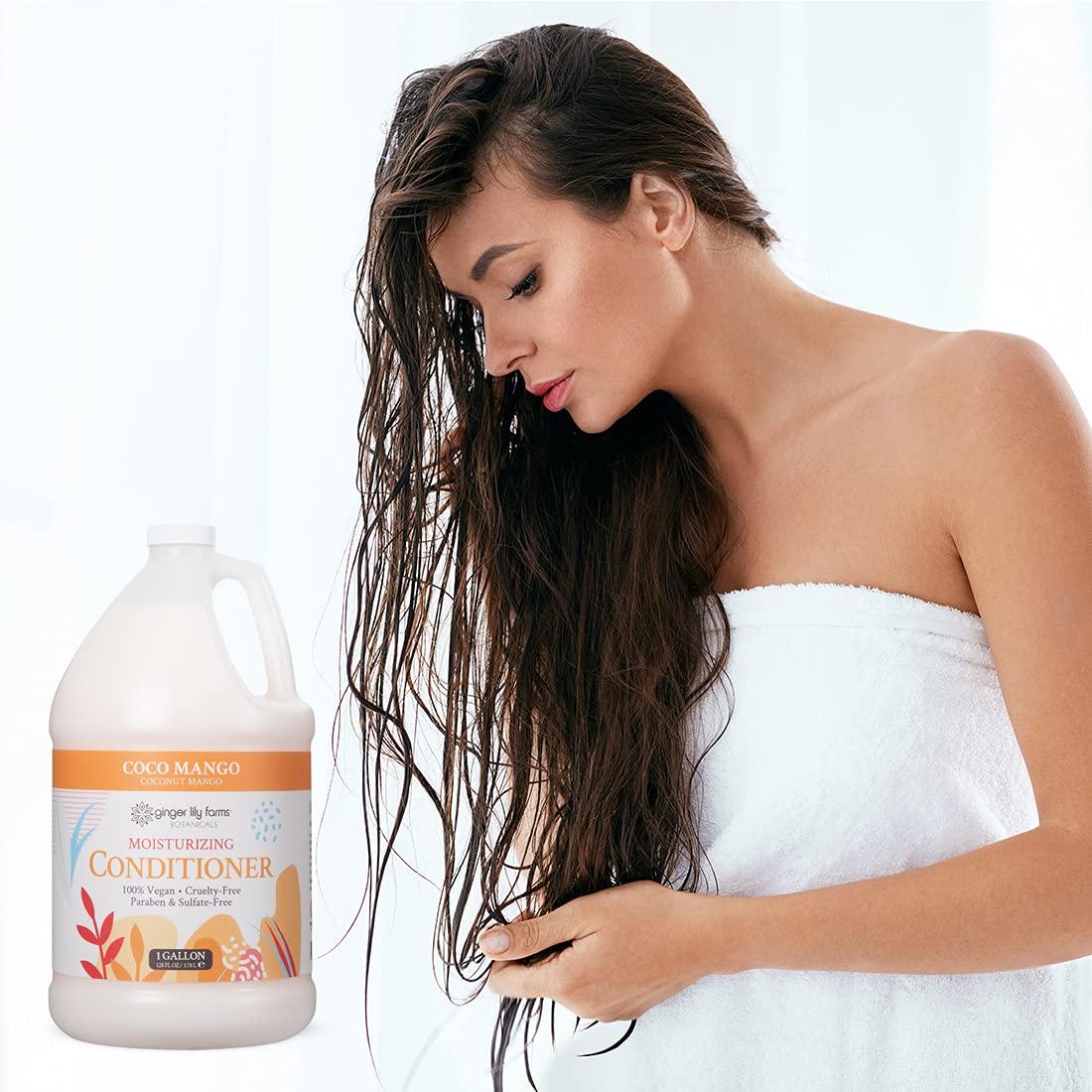 imageGinger Lily Farms Botanicals Moisturizing Conditioner for Dry Hair 100 Vegan amp CrueltyFree Vanilla Sugar Bliss Scent 1 Gallon Pack of 4Coco Mango
