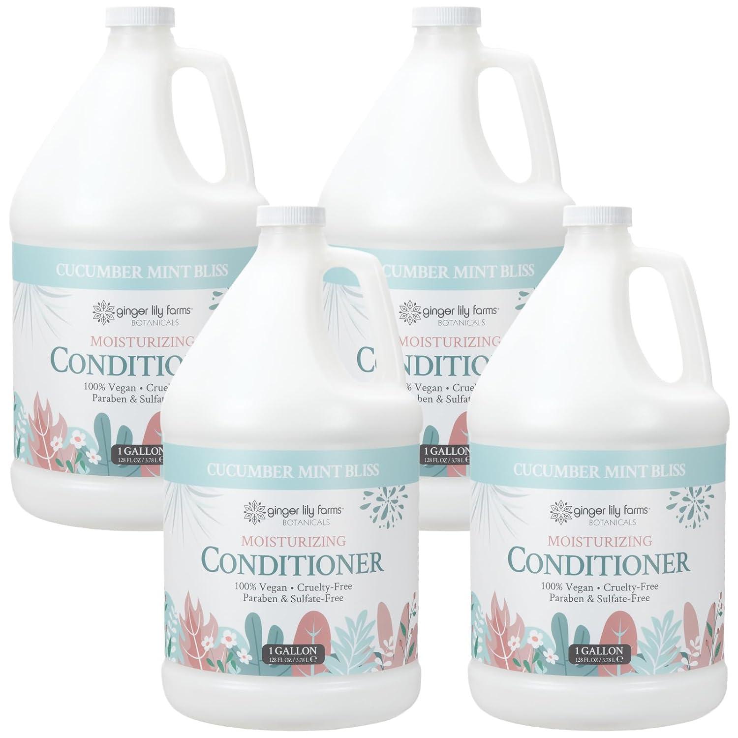 imageGinger Lily Farms Botanicals Moisturizing Conditioner for Dry Hair 100 Vegan amp CrueltyFree Vanilla Sugar Bliss Scent 1 Gallon Pack of 4Cucumber Mint Bliss