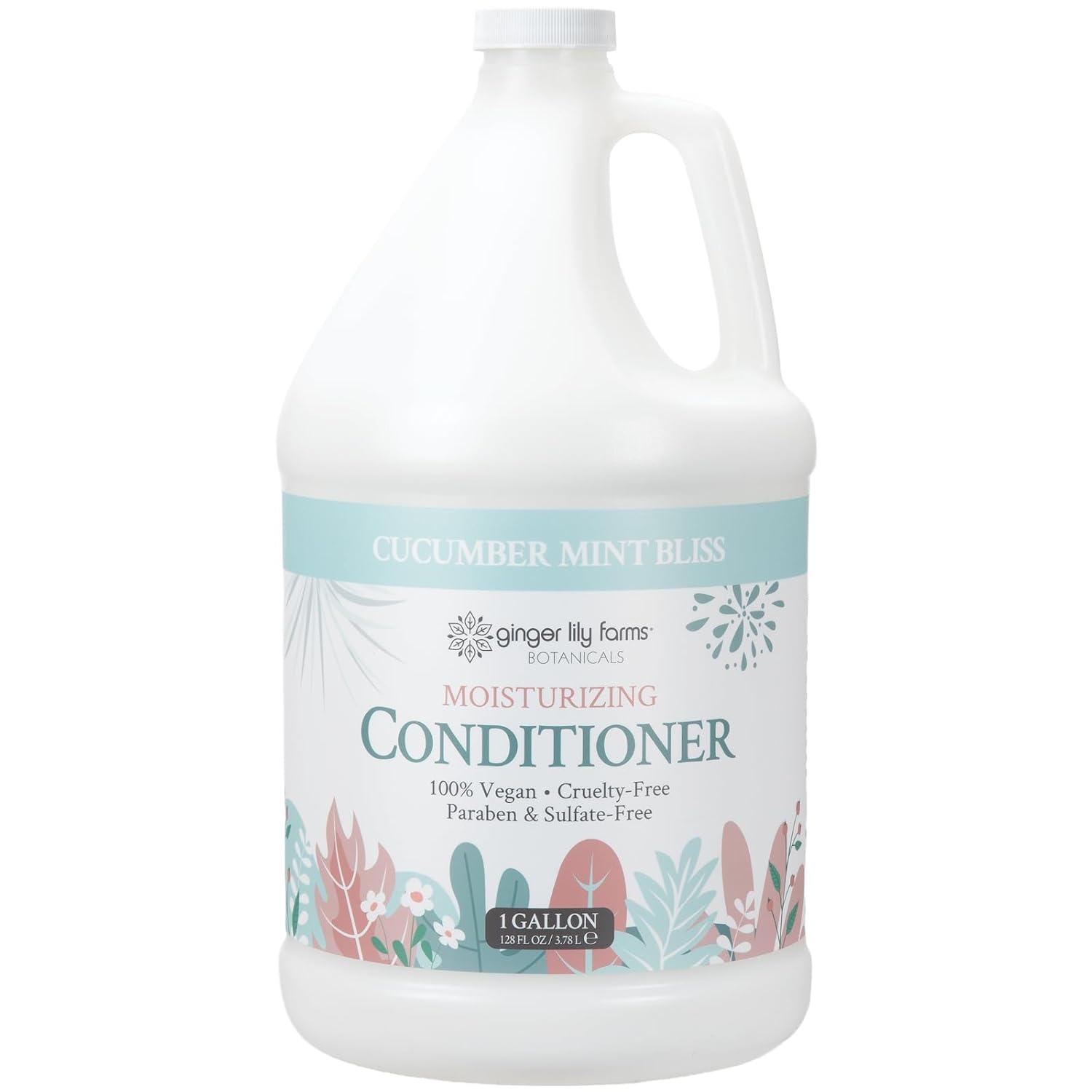 imageGinger Lily Farms Botanicals Moisturizing Conditioner for Dry Hair 100 Vegan amp CrueltyFree Vanilla Sugar Bliss Scent 1 Gallon Pack of 4Cucumber Mint Bliss