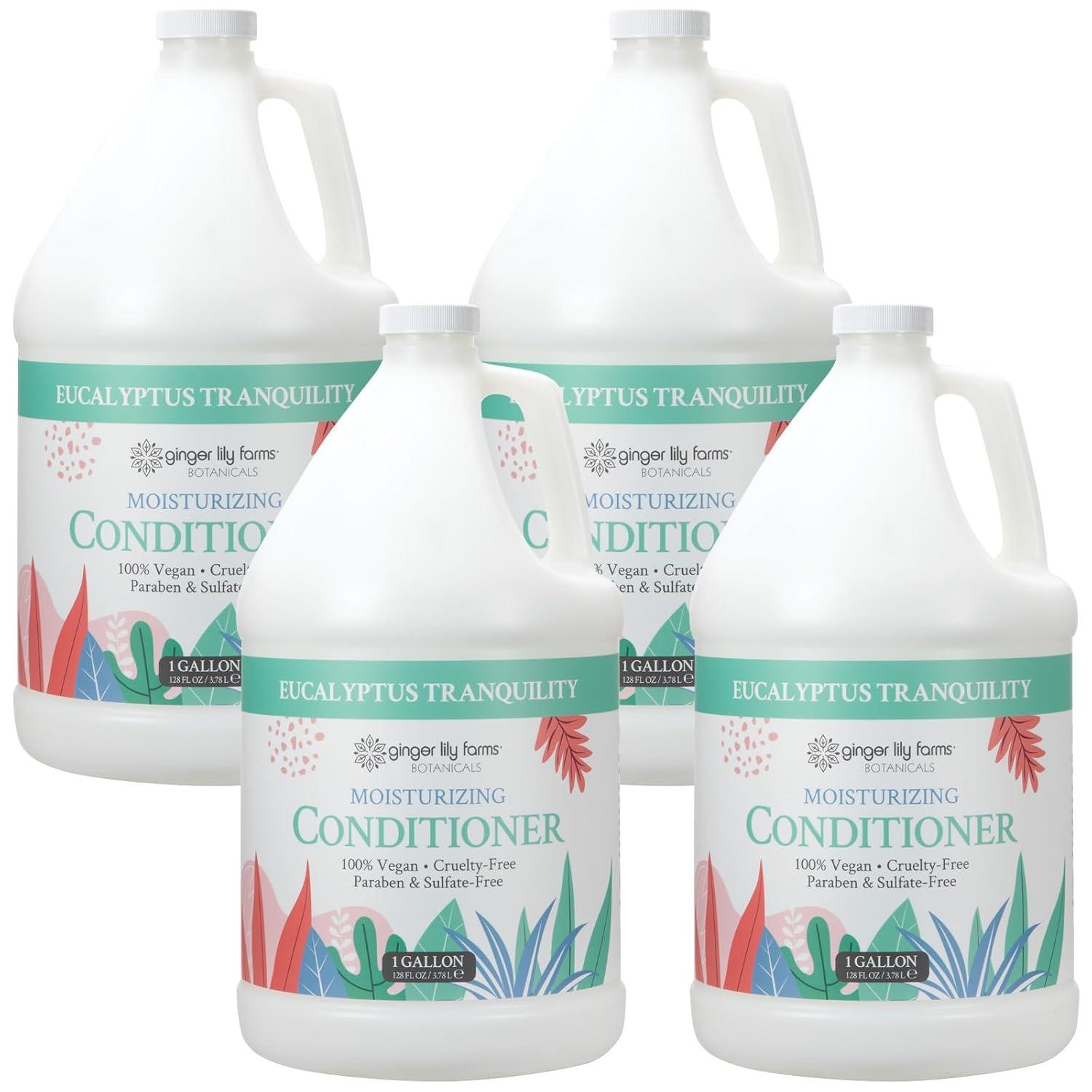 imageGinger Lily Farms Botanicals Moisturizing Conditioner for Dry Hair 100 Vegan amp CrueltyFree Vanilla Sugar Bliss Scent 1 Gallon Pack of 4Eucalyptus Tranquility