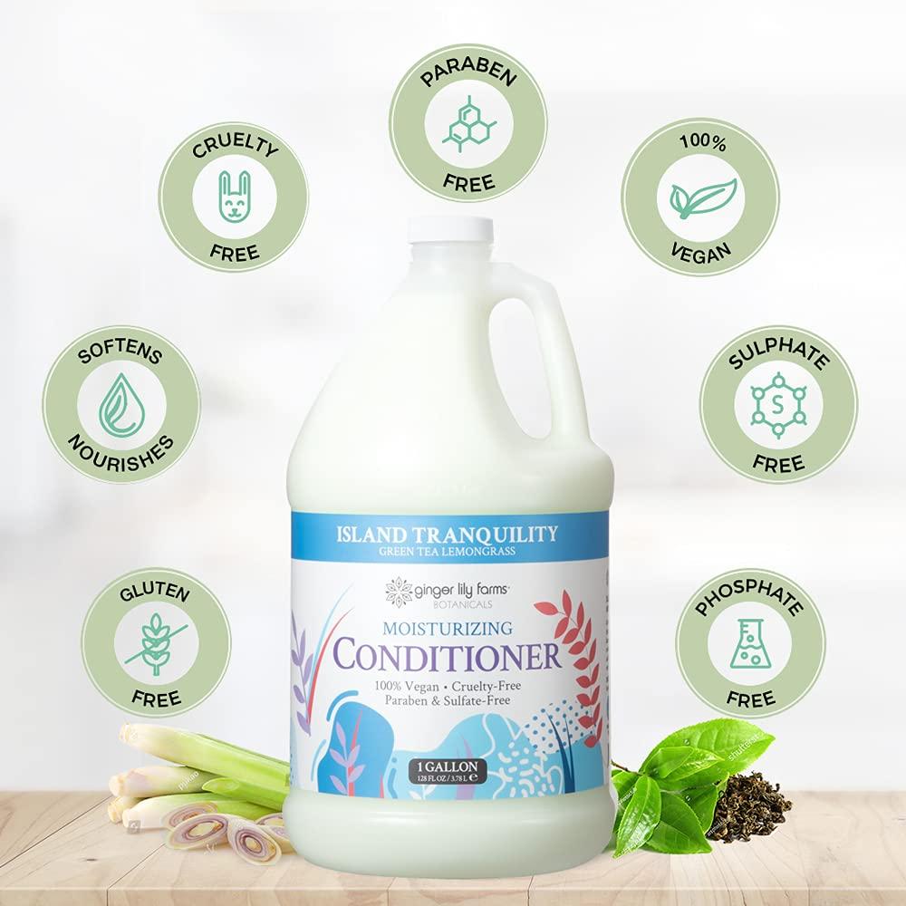 imageGinger Lily Farms Botanicals Moisturizing Conditioner for Dry Hair 100 Vegan amp CrueltyFree Vanilla Sugar Bliss Scent 1 Gallon Pack of 4Island Tranquility