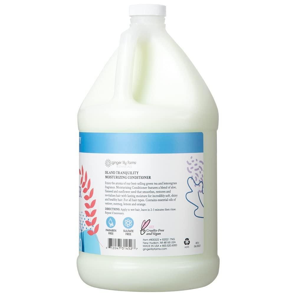 imageGinger Lily Farms Botanicals Moisturizing Conditioner for Dry Hair 100 Vegan amp CrueltyFree Vanilla Sugar Bliss Scent 1 Gallon Pack of 4Island Tranquility