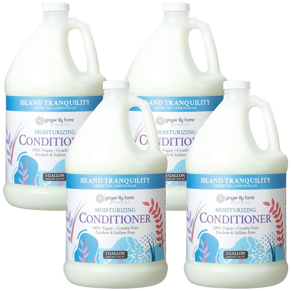 imageGinger Lily Farms Botanicals Moisturizing Conditioner for Dry Hair 100 Vegan amp CrueltyFree Vanilla Sugar Bliss Scent 1 Gallon Pack of 4Island Tranquility