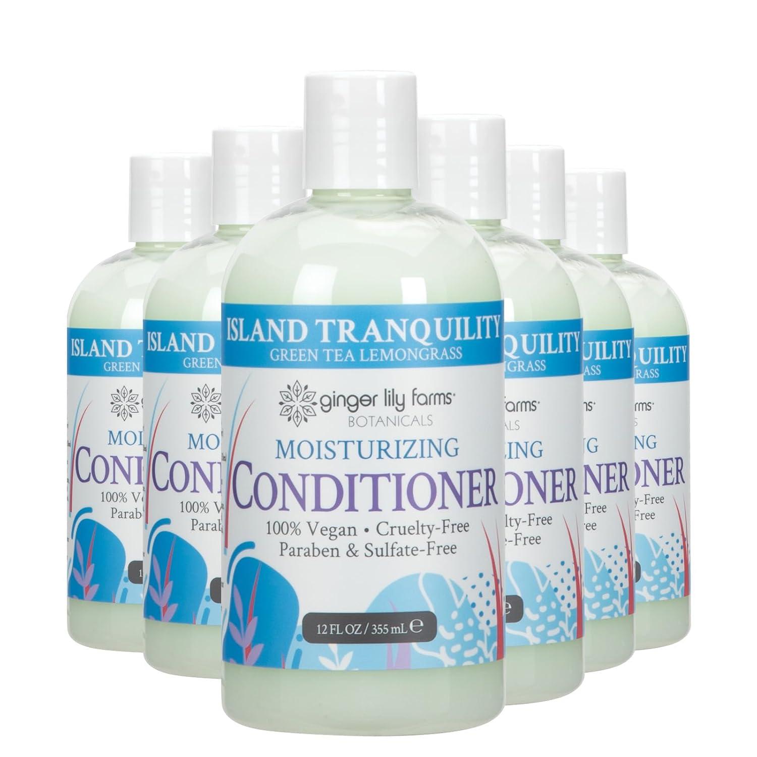 imageGinger Lily Farms Botanicals Moisturizing Conditioner for Dry Hair 100 Vegan amp CrueltyFree Vanilla Sugar Bliss Scent 1 Gallon Pack of 4Island Tranquility