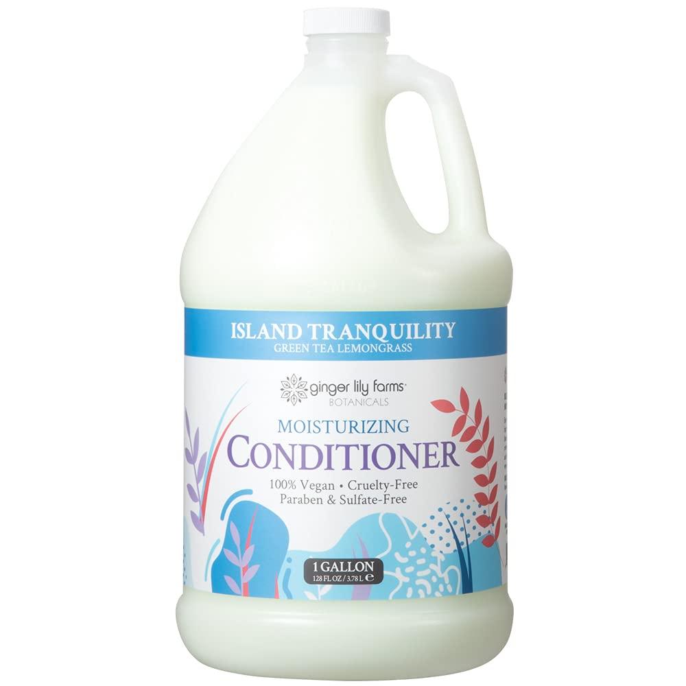 imageGinger Lily Farms Botanicals Moisturizing Conditioner for Dry Hair 100 Vegan amp CrueltyFree Vanilla Sugar Bliss Scent 1 Gallon Pack of 4Island Tranquility