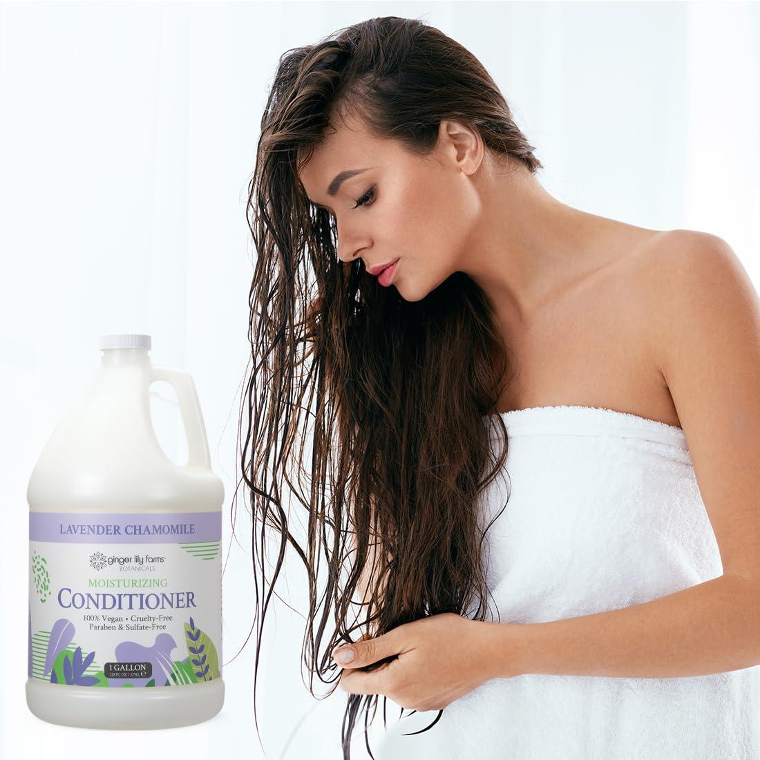 imageGinger Lily Farms Botanicals Moisturizing Conditioner for Dry Hair 100 Vegan amp CrueltyFree Vanilla Sugar Bliss Scent 1 Gallon Pack of 4Lavender Chamomile