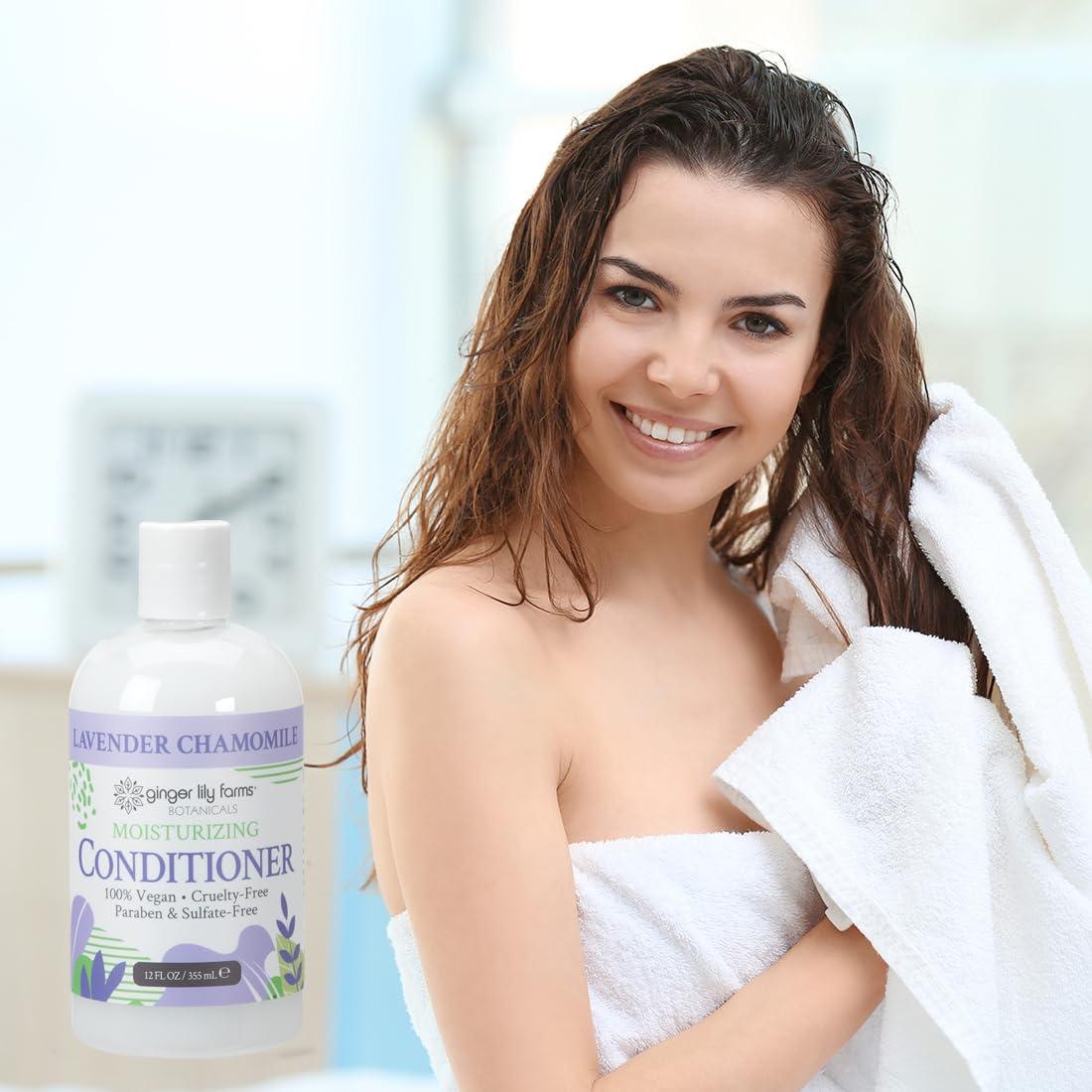 imageGinger Lily Farms Botanicals Moisturizing Conditioner for Dry Hair 100 Vegan amp CrueltyFree Vanilla Sugar Bliss Scent 1 Gallon Pack of 4Lavender Chamomile