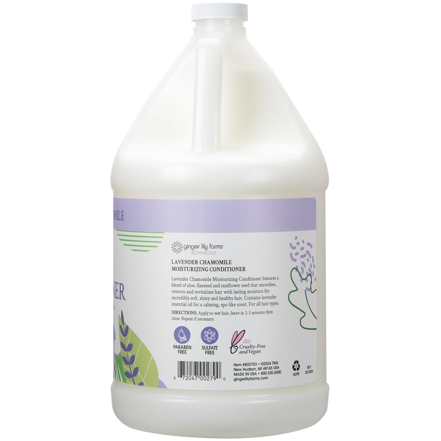 imageGinger Lily Farms Botanicals Moisturizing Conditioner for Dry Hair 100 Vegan amp CrueltyFree Vanilla Sugar Bliss Scent 1 Gallon Pack of 4Lavender Chamomile