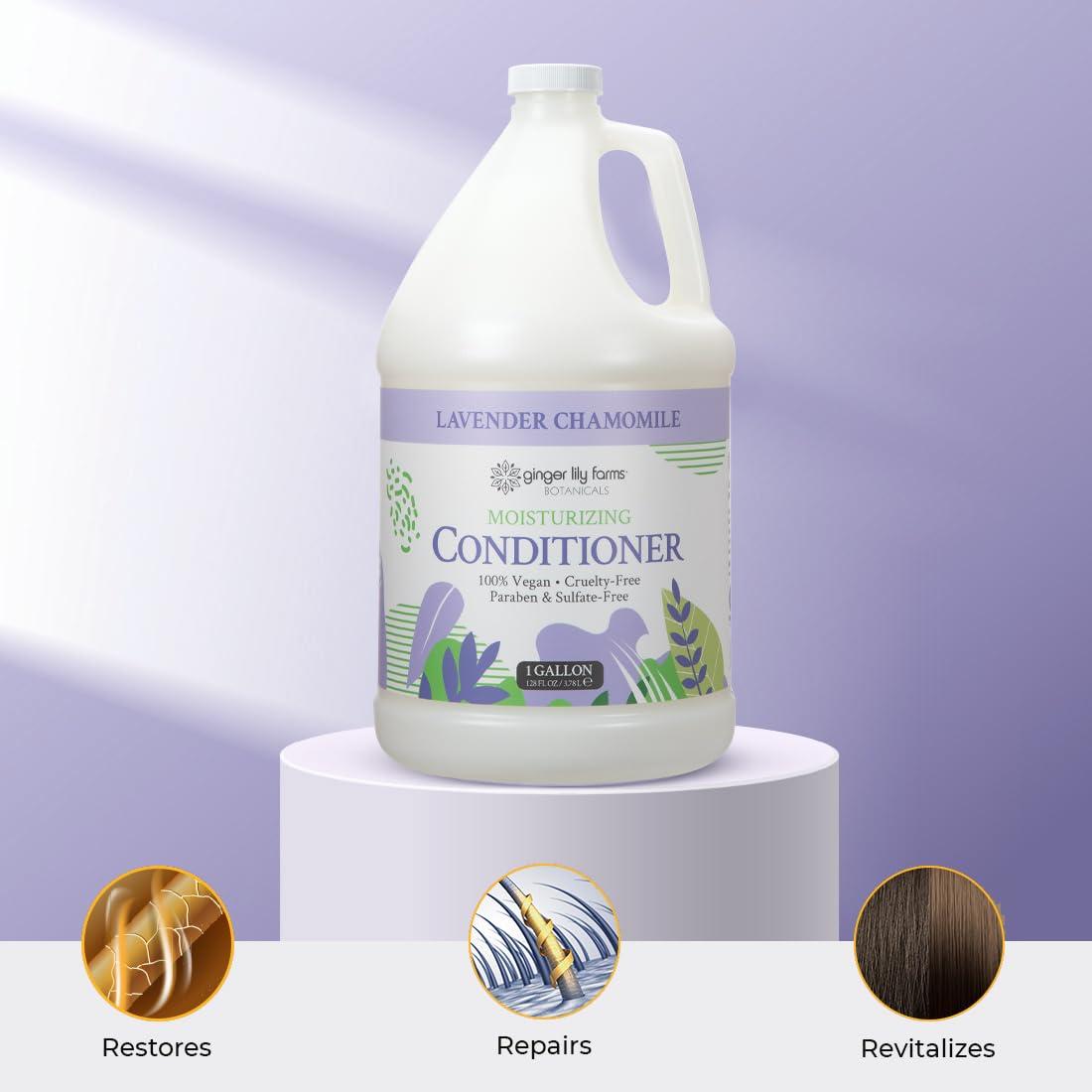 imageGinger Lily Farms Botanicals Moisturizing Conditioner for Dry Hair 100 Vegan amp CrueltyFree Vanilla Sugar Bliss Scent 1 Gallon Pack of 4Lavender Chamomile