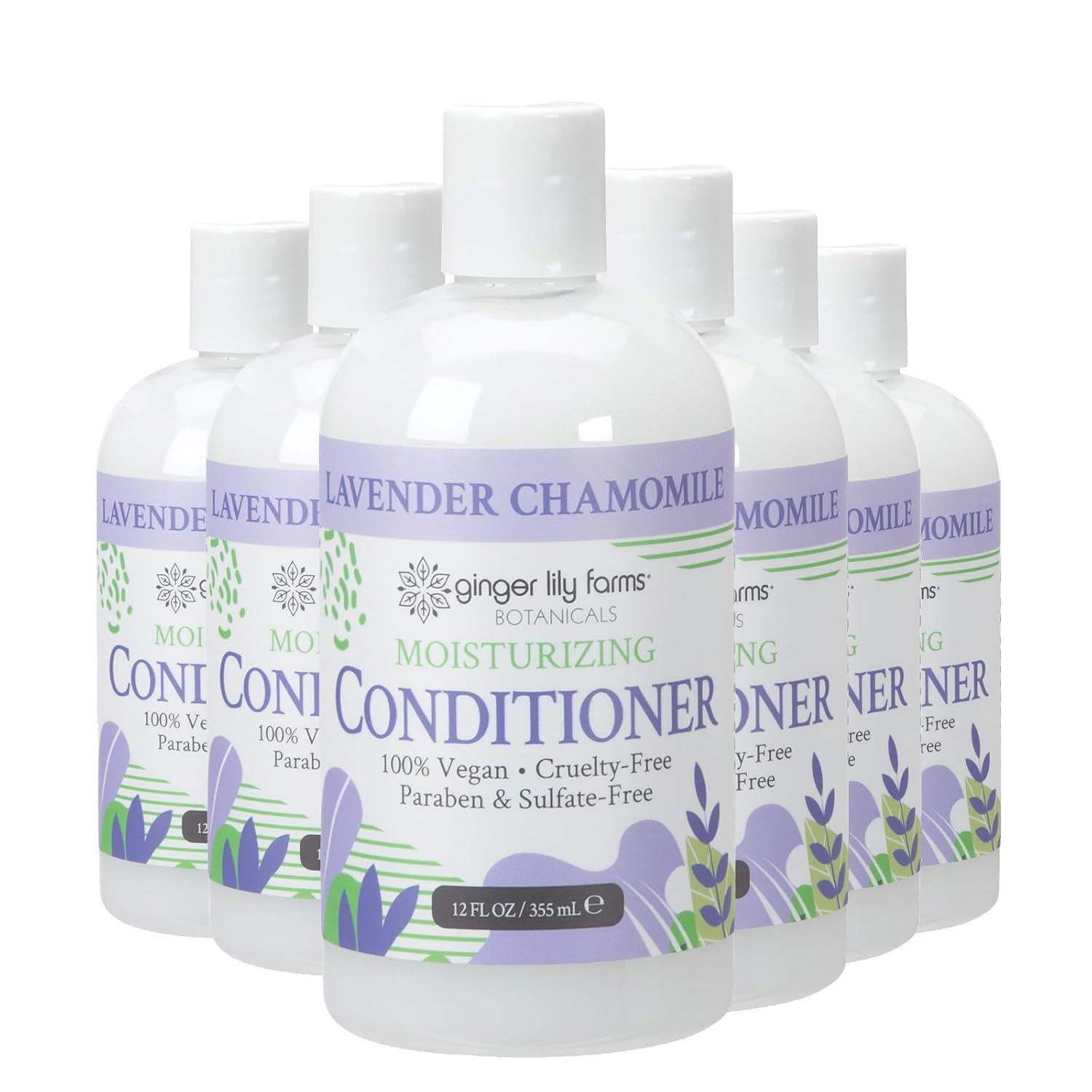 imageGinger Lily Farms Botanicals Moisturizing Conditioner for Dry Hair 100 Vegan amp CrueltyFree Vanilla Sugar Bliss Scent 1 Gallon Pack of 4Lavender Chamomile
