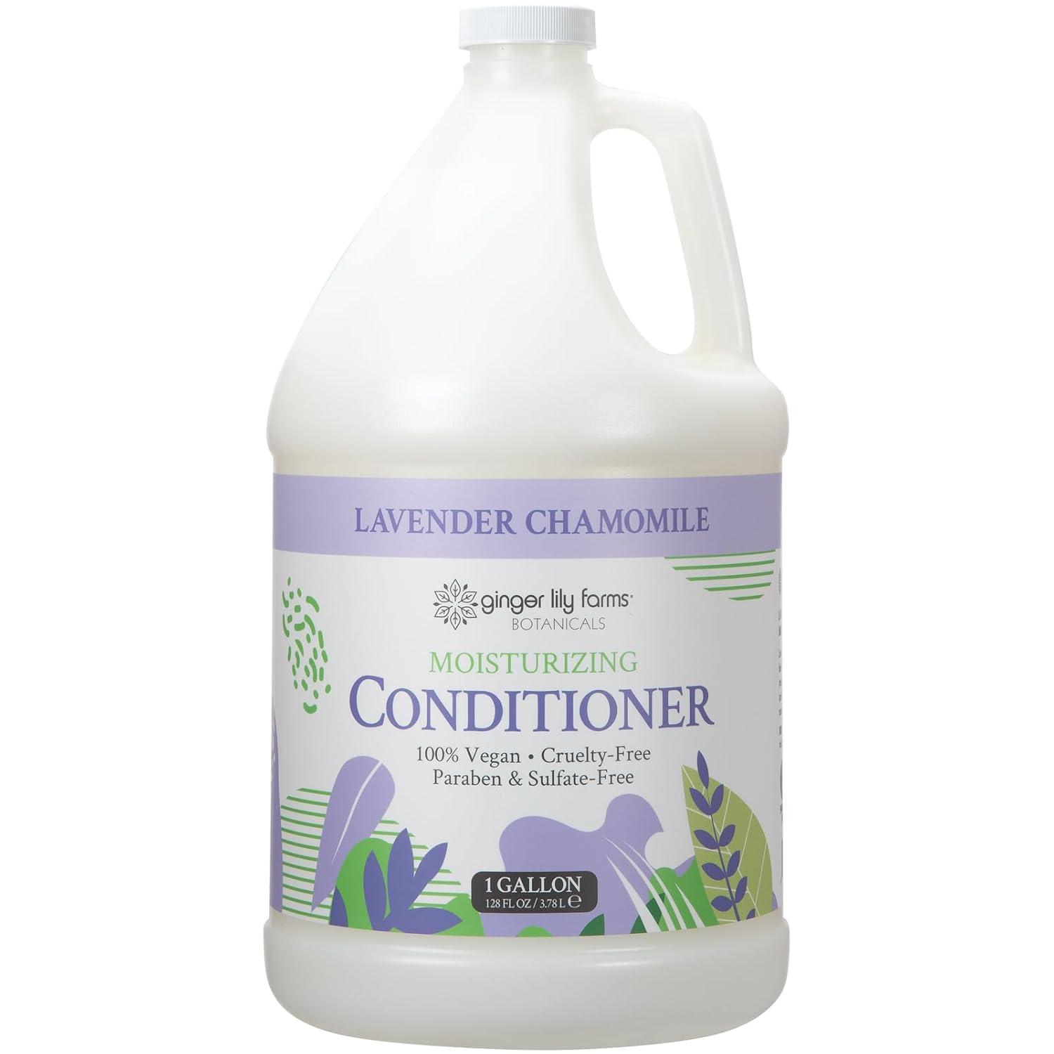 imageGinger Lily Farms Botanicals Moisturizing Conditioner for Dry Hair 100 Vegan amp CrueltyFree Vanilla Sugar Bliss Scent 1 Gallon Pack of 4Lavender Chamomile