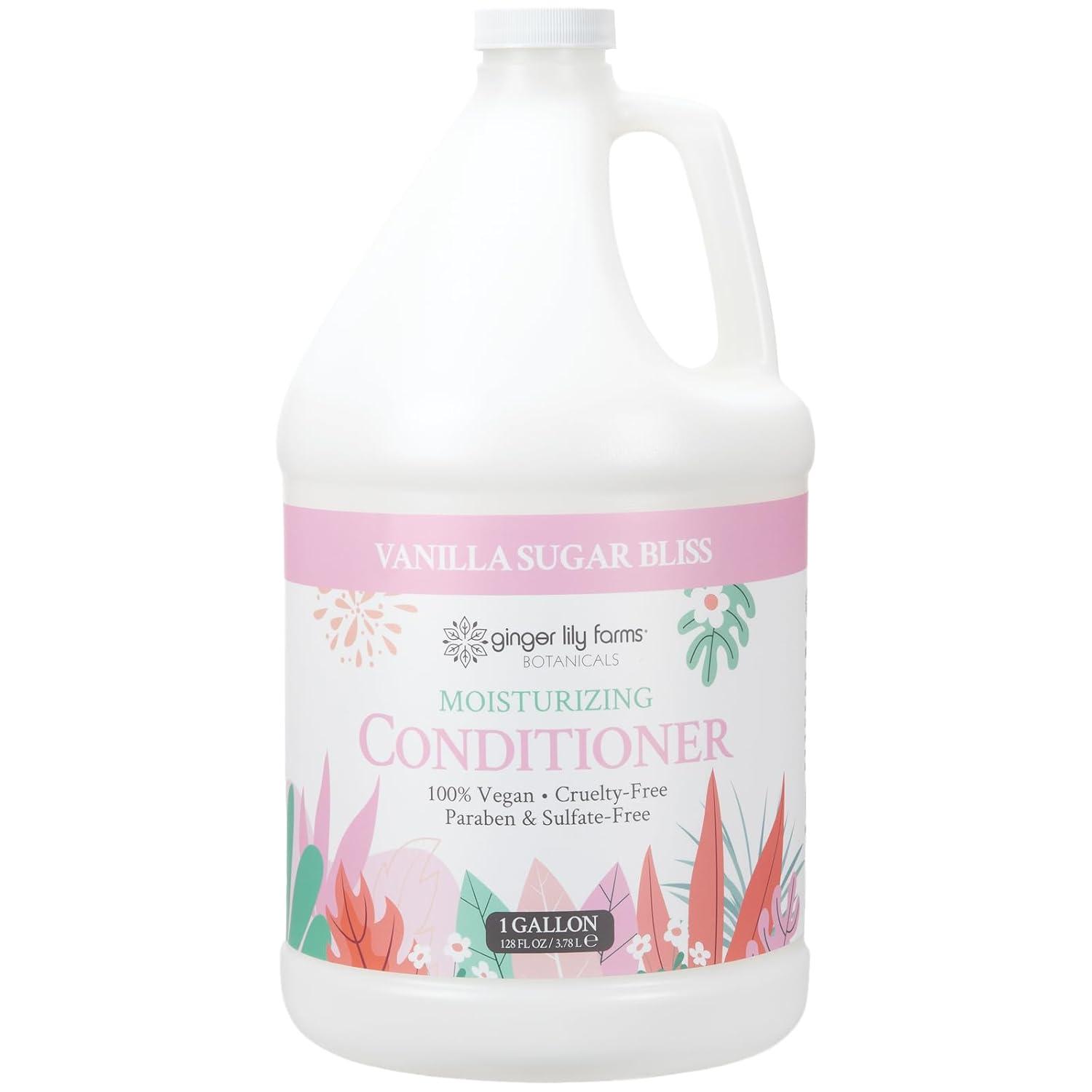 imageGinger Lily Farms Botanicals Moisturizing Conditioner for Dry Hair 100 Vegan amp CrueltyFree Vanilla Sugar Bliss Scent 1 Gallon Pack of 4Vanilla Sugar Bliss