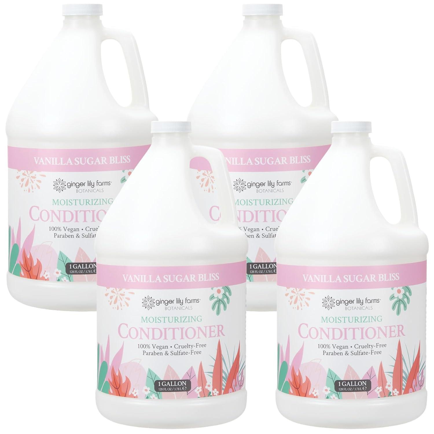 imageGinger Lily Farms Botanicals Moisturizing Conditioner for Dry Hair 100 Vegan amp CrueltyFree Vanilla Sugar Bliss Scent 1 Gallon Pack of 4Vanilla Sugar Bliss
