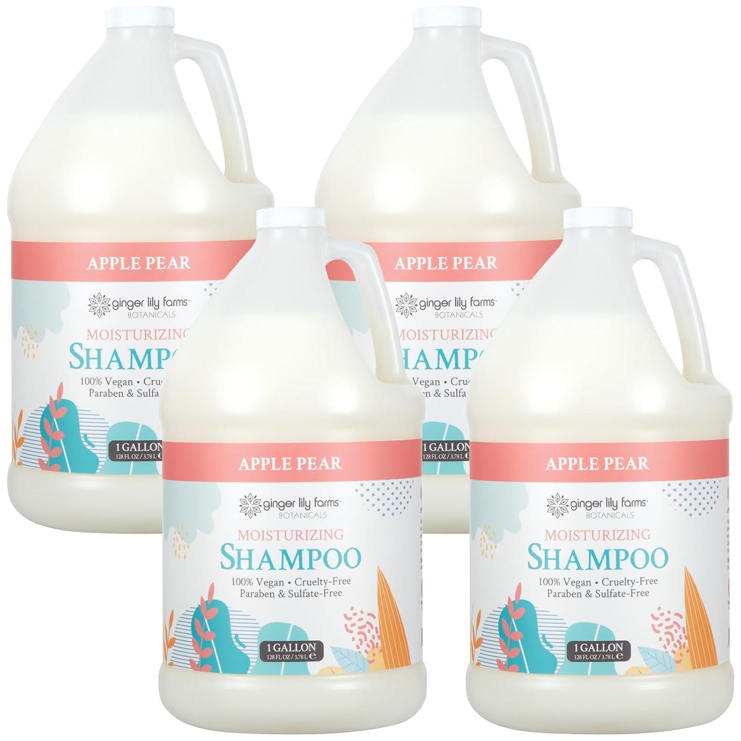 imageGinger Lily Farms Botanicals Moisturizing Shampoo for All Hair Types 100 Vegan amp CrueltyFree Vanilla Sugar Bliss 1 Gallon 128 fl oz RefillApple Pear