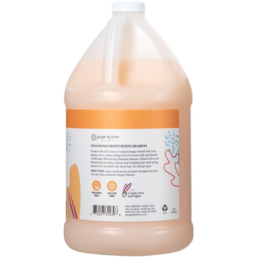 imageGinger Lily Farms Botanicals Moisturizing Shampoo for All Hair Types 100 Vegan amp CrueltyFree Vanilla Sugar Bliss 1 Gallon 128 fl oz RefillCoco Mango