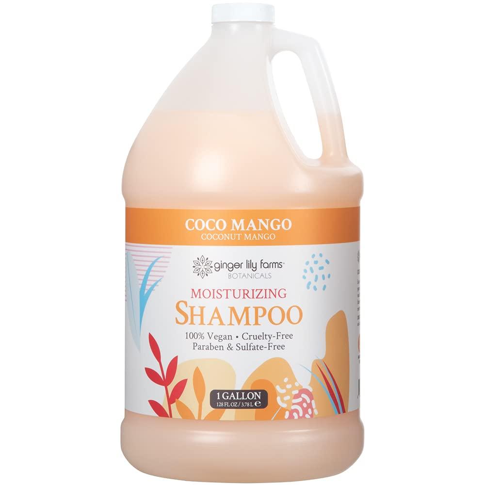 imageGinger Lily Farms Botanicals Moisturizing Shampoo for All Hair Types 100 Vegan amp CrueltyFree Vanilla Sugar Bliss 1 Gallon 128 fl oz RefillCoco Mango