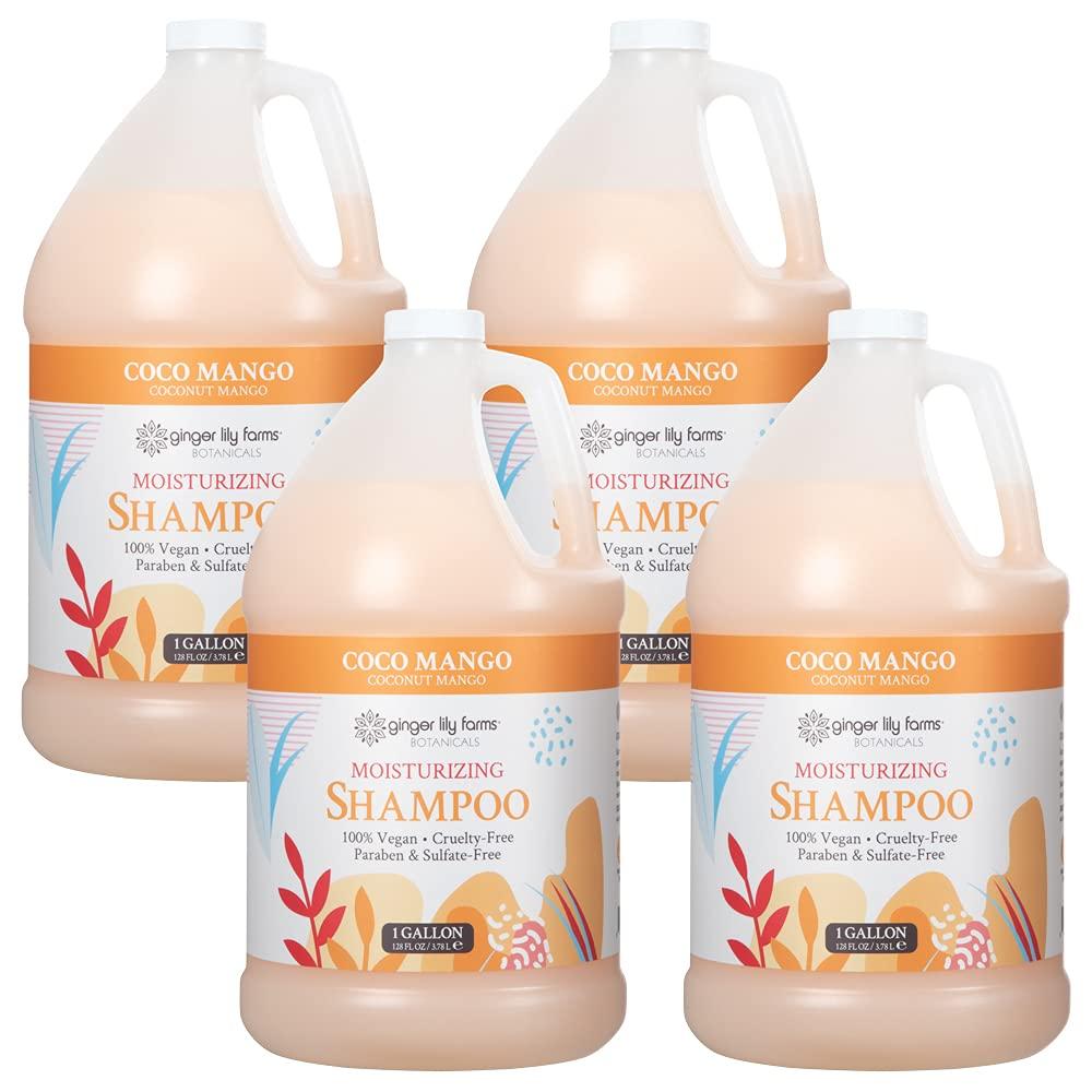 imageGinger Lily Farms Botanicals Moisturizing Shampoo for All Hair Types 100 Vegan amp CrueltyFree Vanilla Sugar Bliss 1 Gallon 128 fl oz RefillCoco Mango