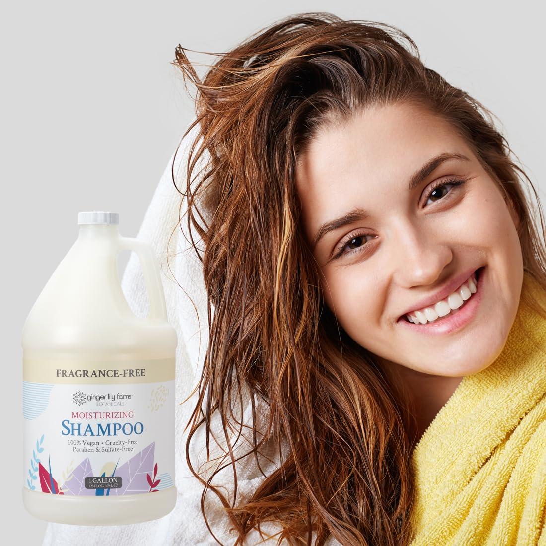 imageGinger Lily Farms Botanicals Moisturizing Shampoo for All Hair Types 100 Vegan amp CrueltyFree Vanilla Sugar Bliss 1 Gallon 128 fl oz RefillFragrance Free