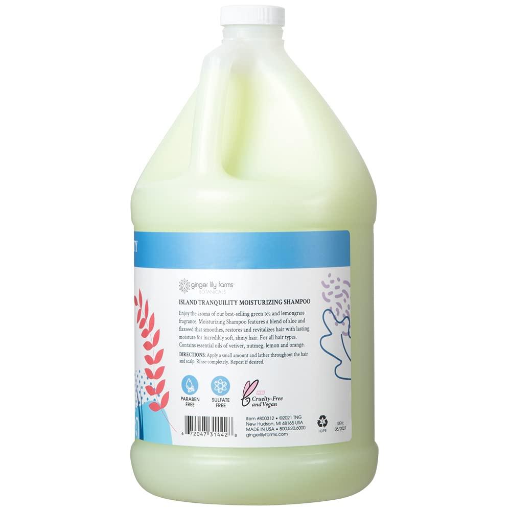 imageGinger Lily Farms Botanicals Moisturizing Shampoo for All Hair Types 100 Vegan amp CrueltyFree Vanilla Sugar Bliss 1 Gallon 128 fl oz RefillIsland Tranquility
