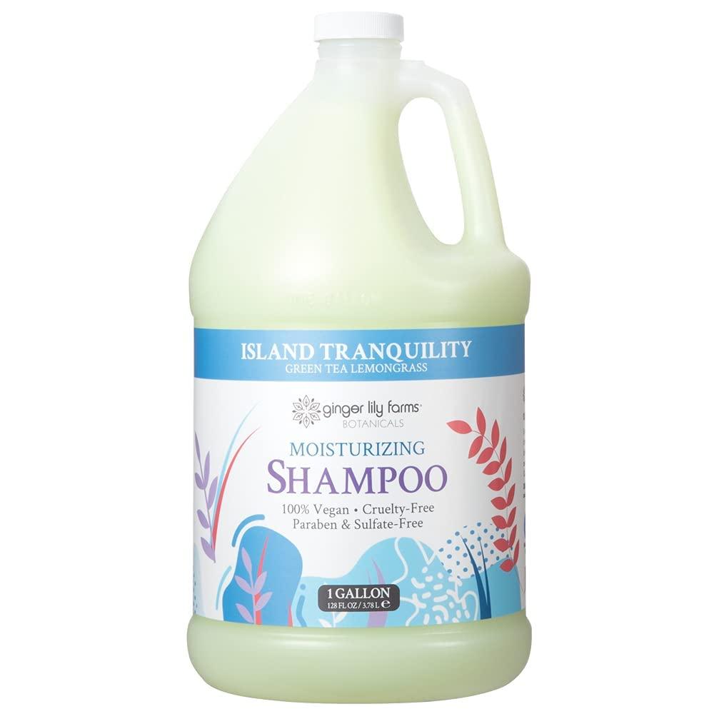 imageGinger Lily Farms Botanicals Moisturizing Shampoo for All Hair Types 100 Vegan amp CrueltyFree Vanilla Sugar Bliss 1 Gallon 128 fl oz RefillIsland Tranquility