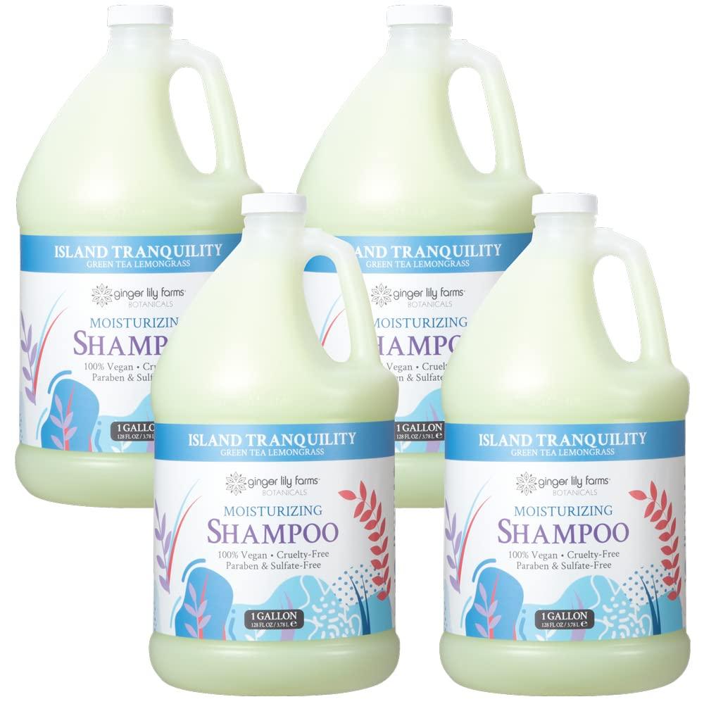imageGinger Lily Farms Botanicals Moisturizing Shampoo for All Hair Types 100 Vegan amp CrueltyFree Vanilla Sugar Bliss 1 Gallon 128 fl oz RefillIsland Tranquility