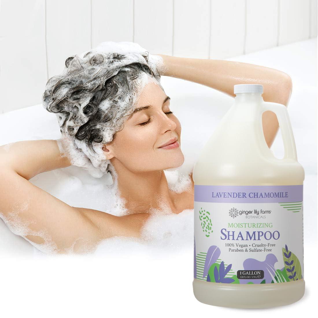 imageGinger Lily Farms Botanicals Moisturizing Shampoo for All Hair Types 100 Vegan amp CrueltyFree Vanilla Sugar Bliss 1 Gallon 128 fl oz RefillLavender Chamomile