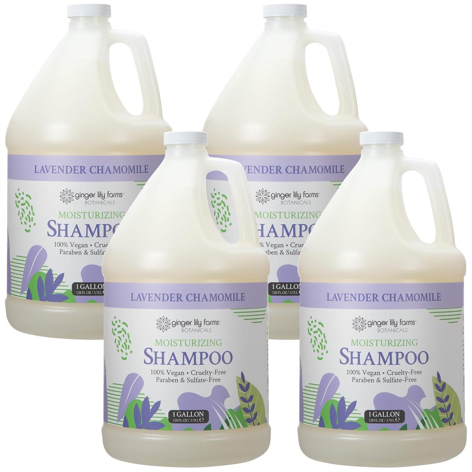 imageGinger Lily Farms Botanicals Moisturizing Shampoo for All Hair Types 100 Vegan amp CrueltyFree Vanilla Sugar Bliss 1 Gallon 128 fl oz RefillLavender Chamomile