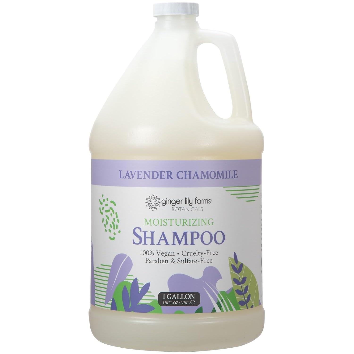 imageGinger Lily Farms Botanicals Moisturizing Shampoo for All Hair Types 100 Vegan amp CrueltyFree Vanilla Sugar Bliss 1 Gallon 128 fl oz RefillLavender Chamomile