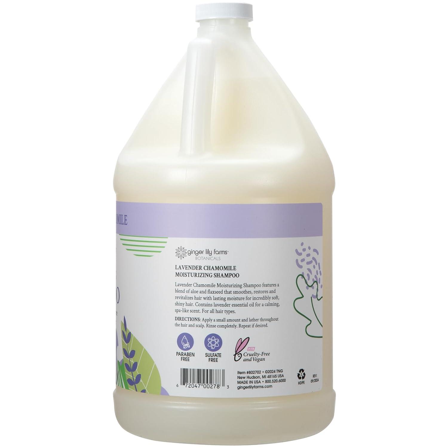 imageGinger Lily Farms Botanicals Moisturizing Shampoo for All Hair Types 100 Vegan amp CrueltyFree Vanilla Sugar Bliss 1 Gallon 128 fl oz RefillLavender Chamomile