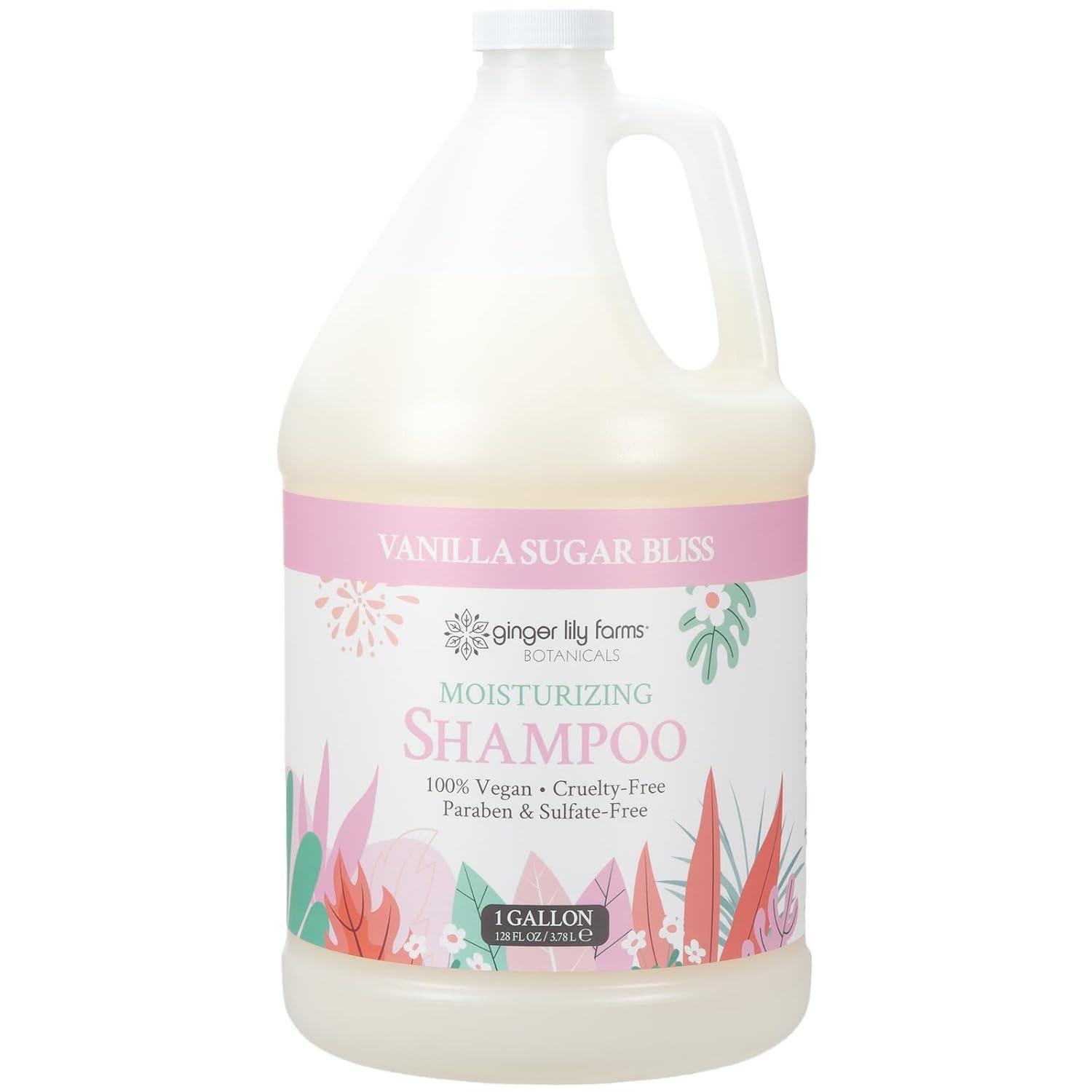 imageGinger Lily Farms Botanicals Moisturizing Shampoo for All Hair Types 100 Vegan amp CrueltyFree Vanilla Sugar Bliss 1 Gallon 128 fl oz RefillVanilla Sugar Bliss