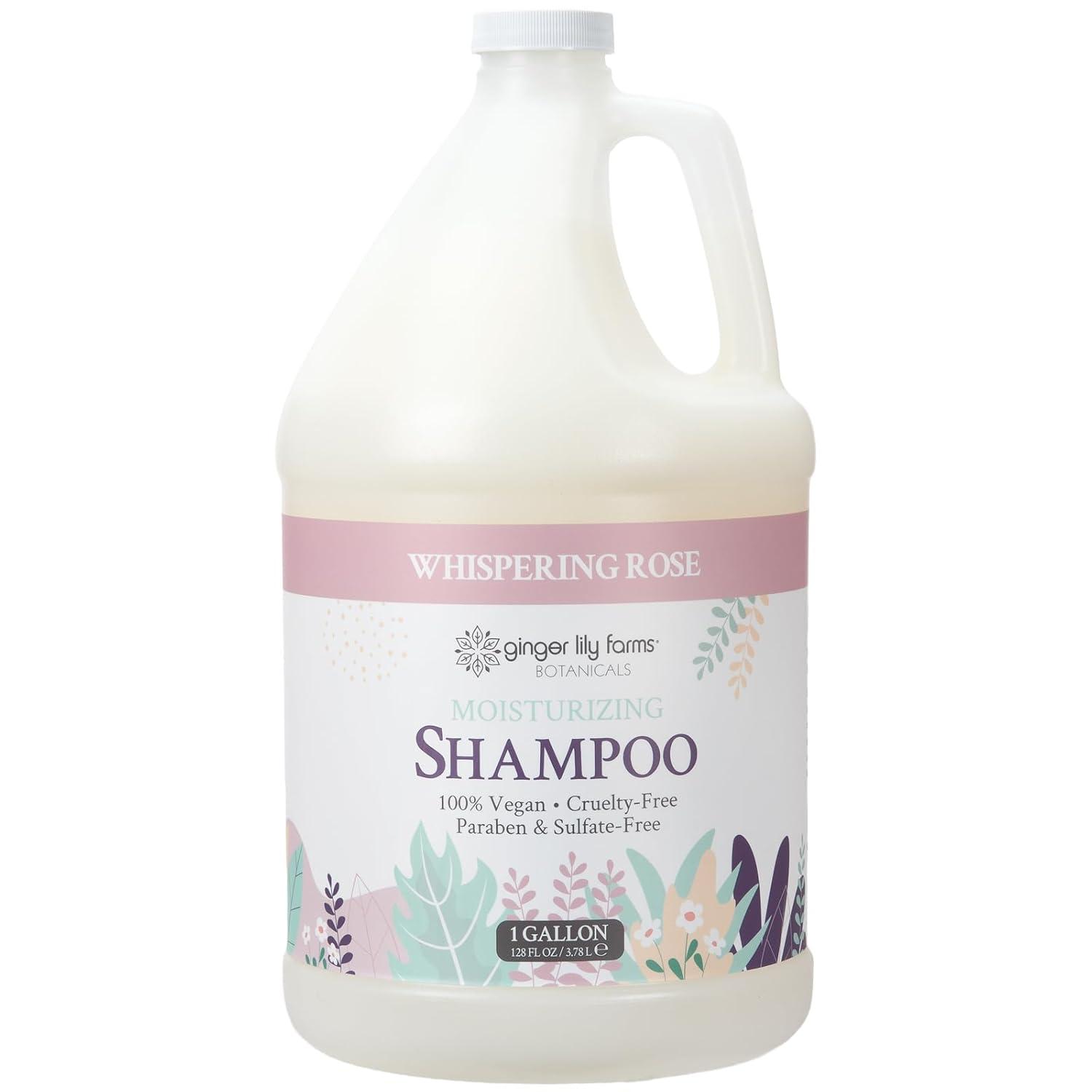 imageGinger Lily Farms Botanicals Moisturizing Shampoo for All Hair Types 100 Vegan amp CrueltyFree Vanilla Sugar Bliss 1 Gallon 128 fl oz RefillWhispering Rose