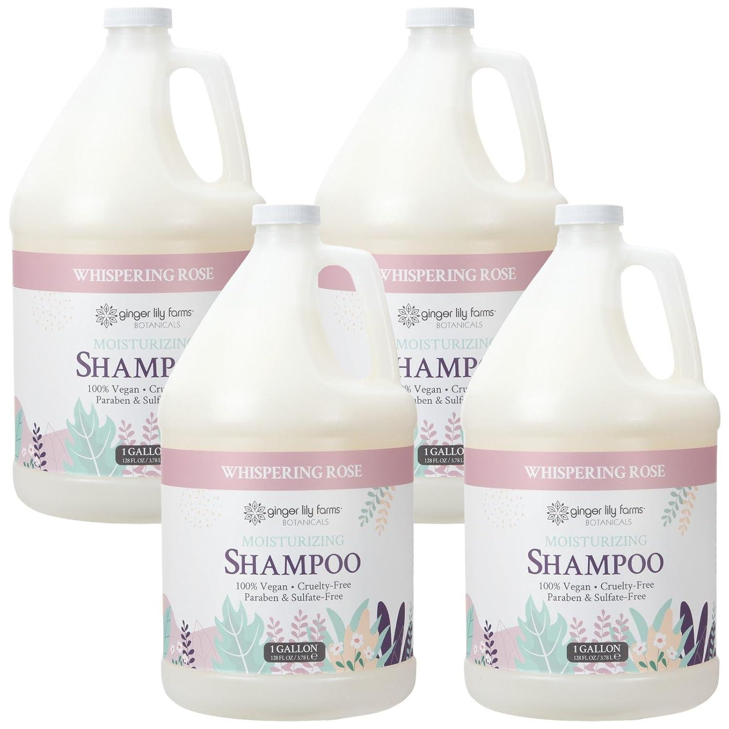 imageGinger Lily Farms Botanicals Moisturizing Shampoo for All Hair Types 100 Vegan amp CrueltyFree Vanilla Sugar Bliss 1 Gallon 128 fl oz RefillWhispering Rose
