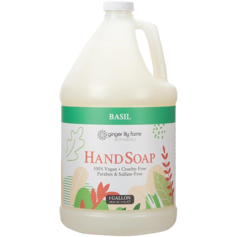 imageGinger Lily Farms Botanicals Conditioning Liquid Hand Soap Refill 100 Vegan amp CrueltyFree Vanilla Sugar Bliss Scent 1 Gallon Pack of 4Basil