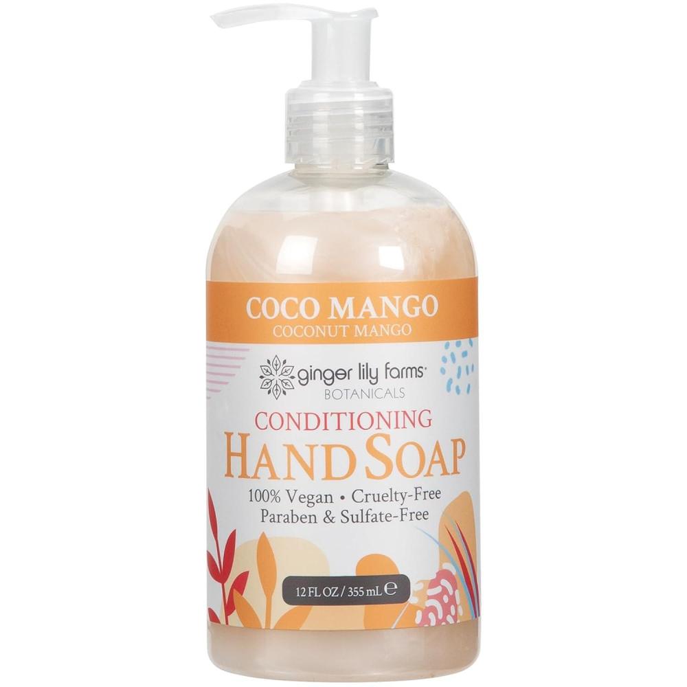 imageGinger Lily Farms Botanicals Conditioning Liquid Hand Soap Refill 100 Vegan amp CrueltyFree Vanilla Sugar Bliss Scent 1 Gallon Pack of 4Coco Mango