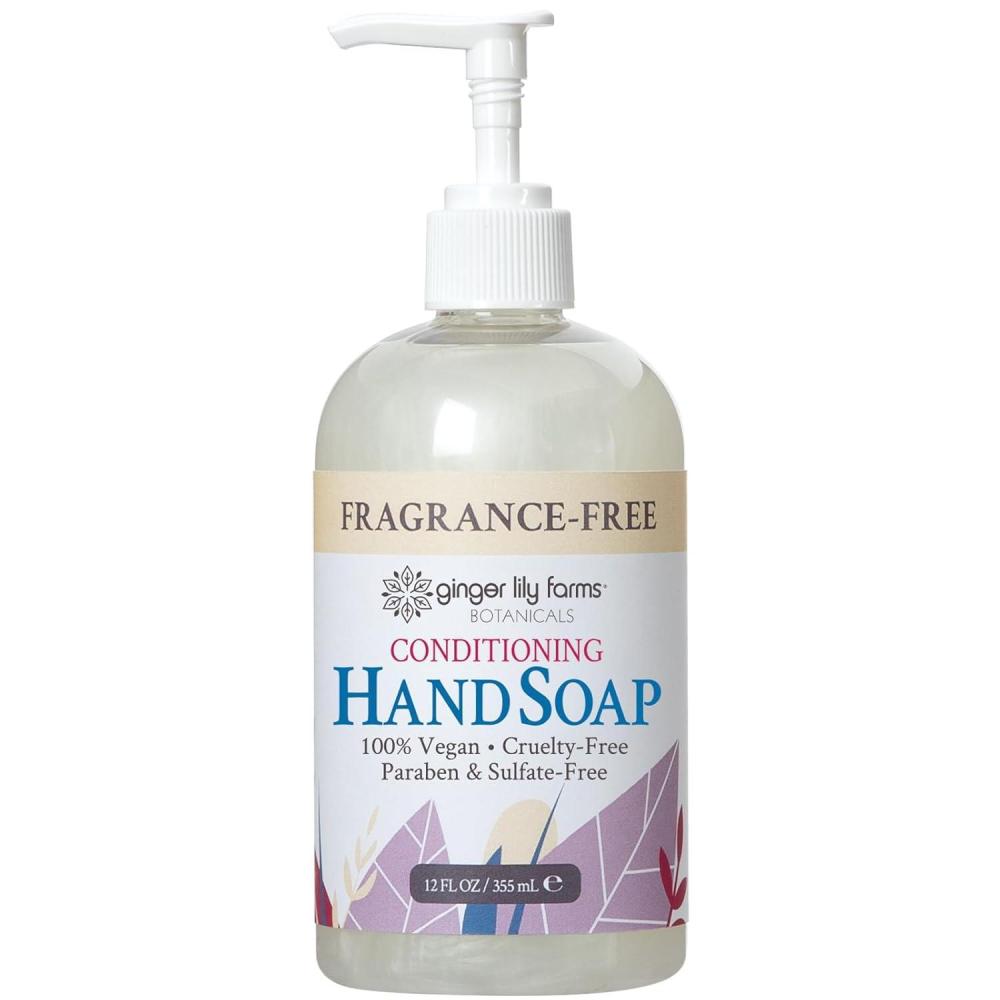 imageGinger Lily Farms Botanicals Conditioning Liquid Hand Soap Refill 100 Vegan amp CrueltyFree Vanilla Sugar Bliss Scent 1 Gallon Pack of 4Fragrance Free