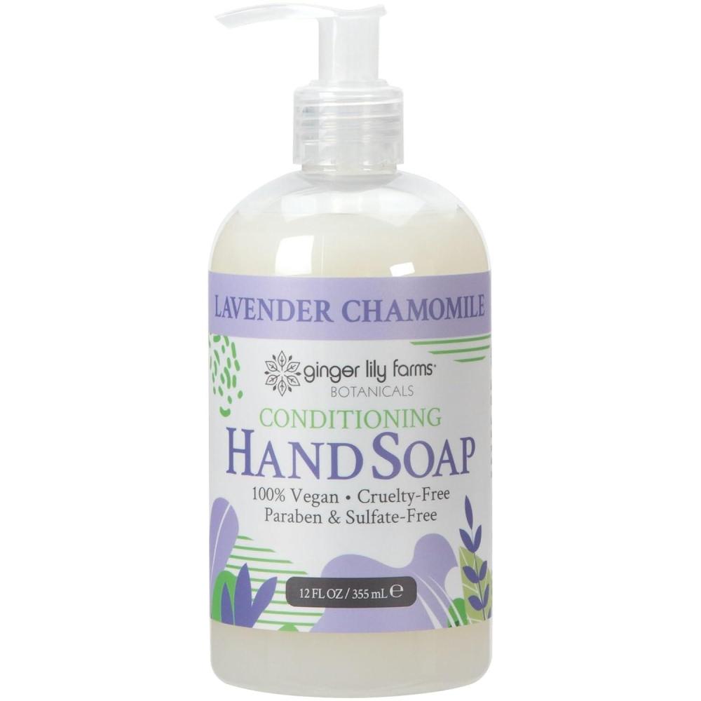 imageGinger Lily Farms Botanicals Conditioning Liquid Hand Soap Refill 100 Vegan amp CrueltyFree Vanilla Sugar Bliss Scent 1 Gallon Pack of 4Lavender Chamomile