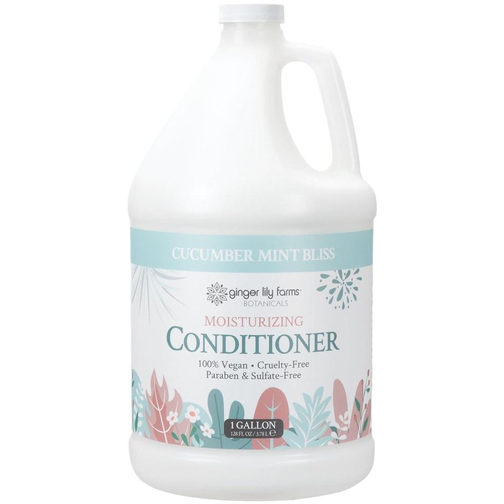 imageGinger Lily Farms Botanicals Moisturizing Conditioner for Dry Hair 100 Vegan amp CrueltyFree Vanilla Sugar Bliss Scent 1 Gallon Pack of 4Cucumber Mint Bliss