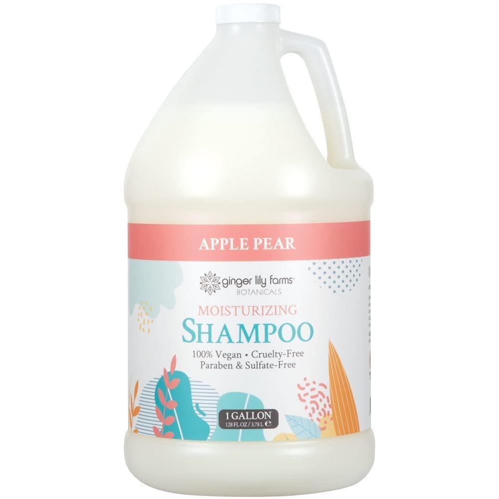 imageGinger Lily Farms Botanicals Moisturizing Shampoo for All Hair Types 100 Vegan amp CrueltyFree Vanilla Sugar Bliss 1 Gallon 128 fl oz RefillApple Pear