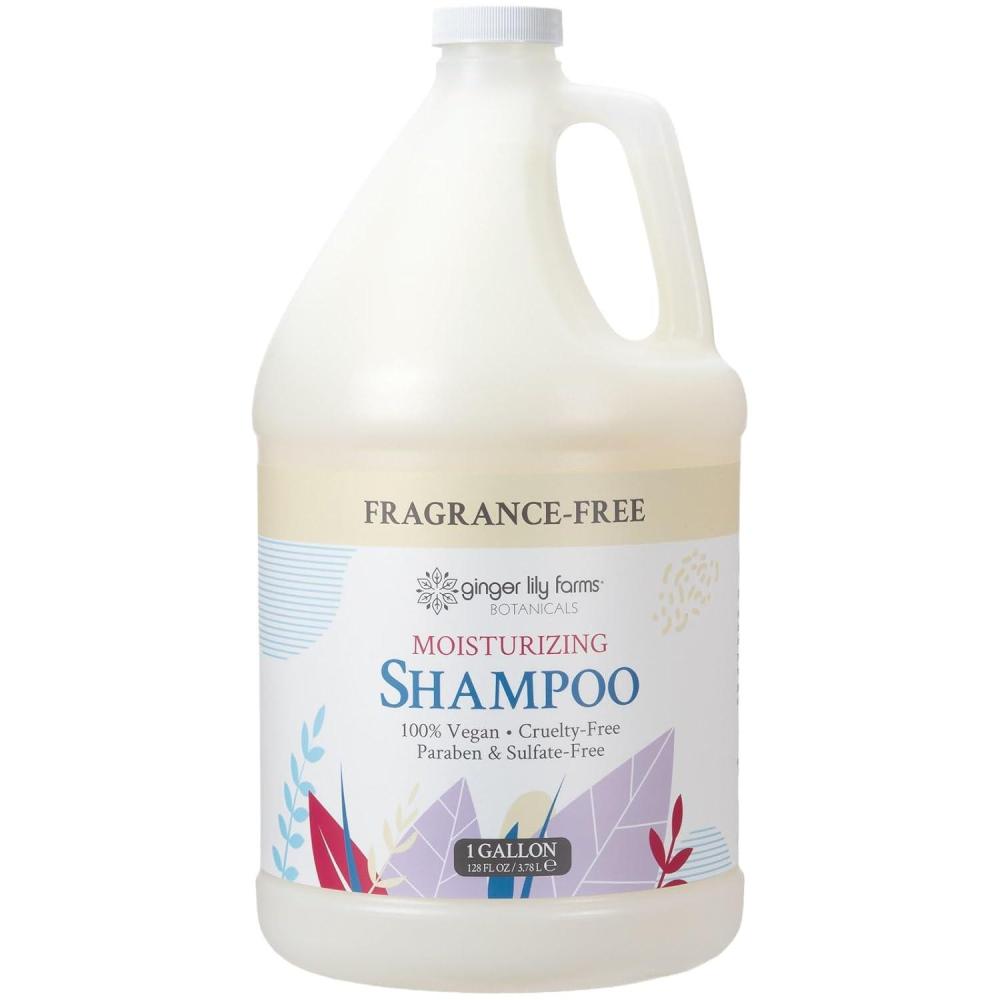 imageGinger Lily Farms Botanicals Moisturizing Shampoo for All Hair Types 100 Vegan amp CrueltyFree Vanilla Sugar Bliss 1 Gallon 128 fl oz RefillFragrance Free