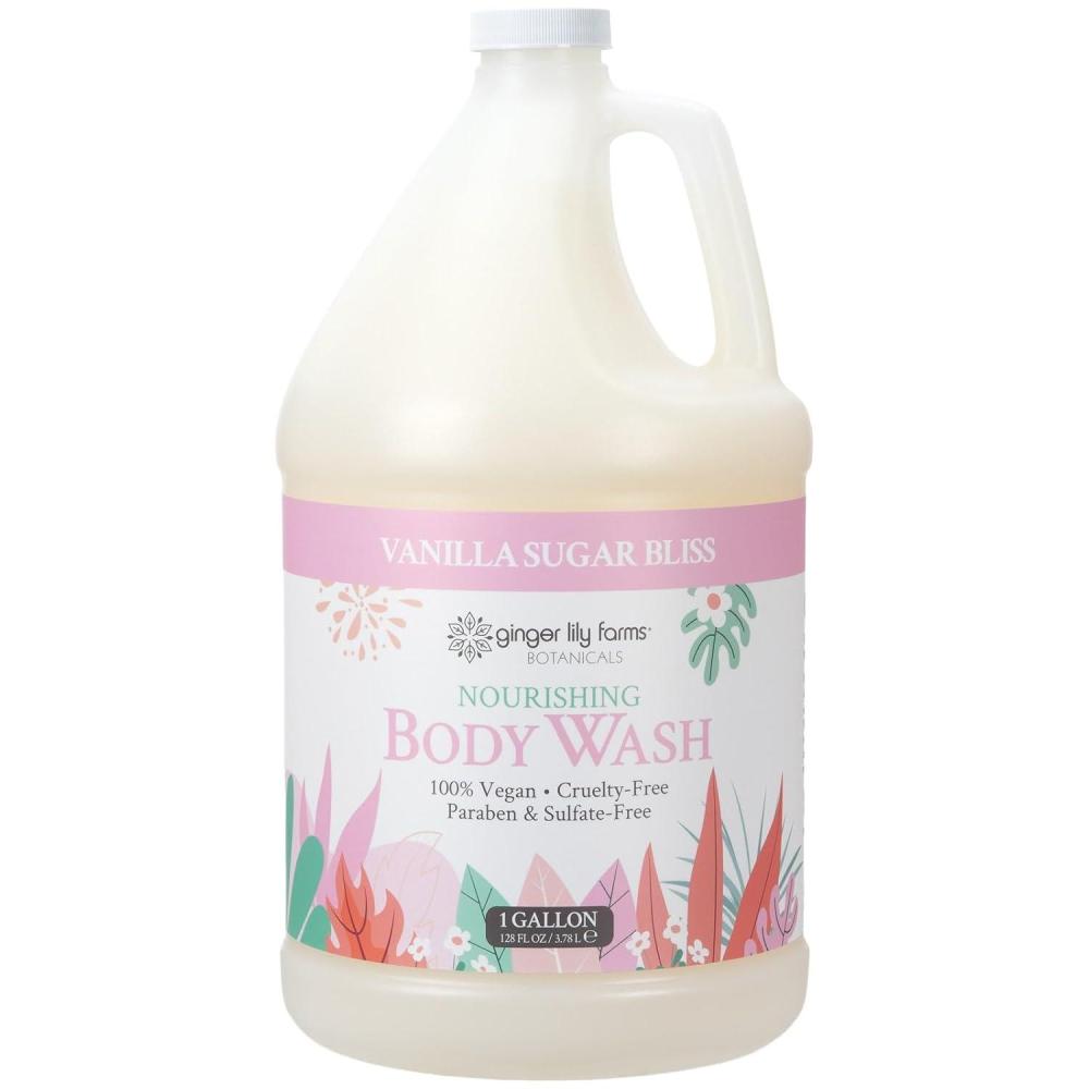 imageGinger Lily Farms Botanicals Moisturizing Shampoo for All Hair Types 100 Vegan amp CrueltyFree Vanilla Sugar Bliss 1 Gallon 128 fl oz RefillVanilla Sugar Bliss