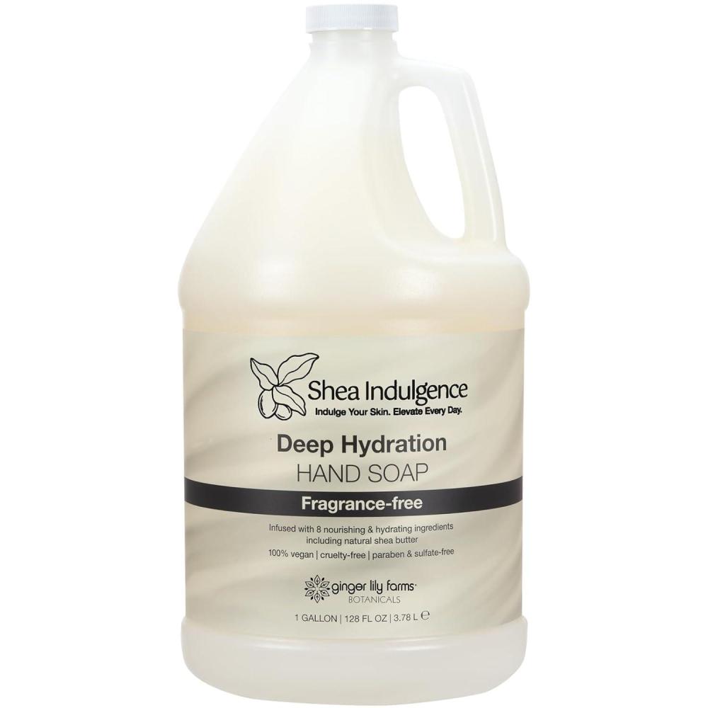 imageGinger Lily Farms Botanicals Shea Indulgence Deep Hydration Liquid Hand Soap Refill 100 Vegan amp CrueltyFree Vanilla Sugar Bliss Scent 1 Gallon 128 fl ozFragrance Free