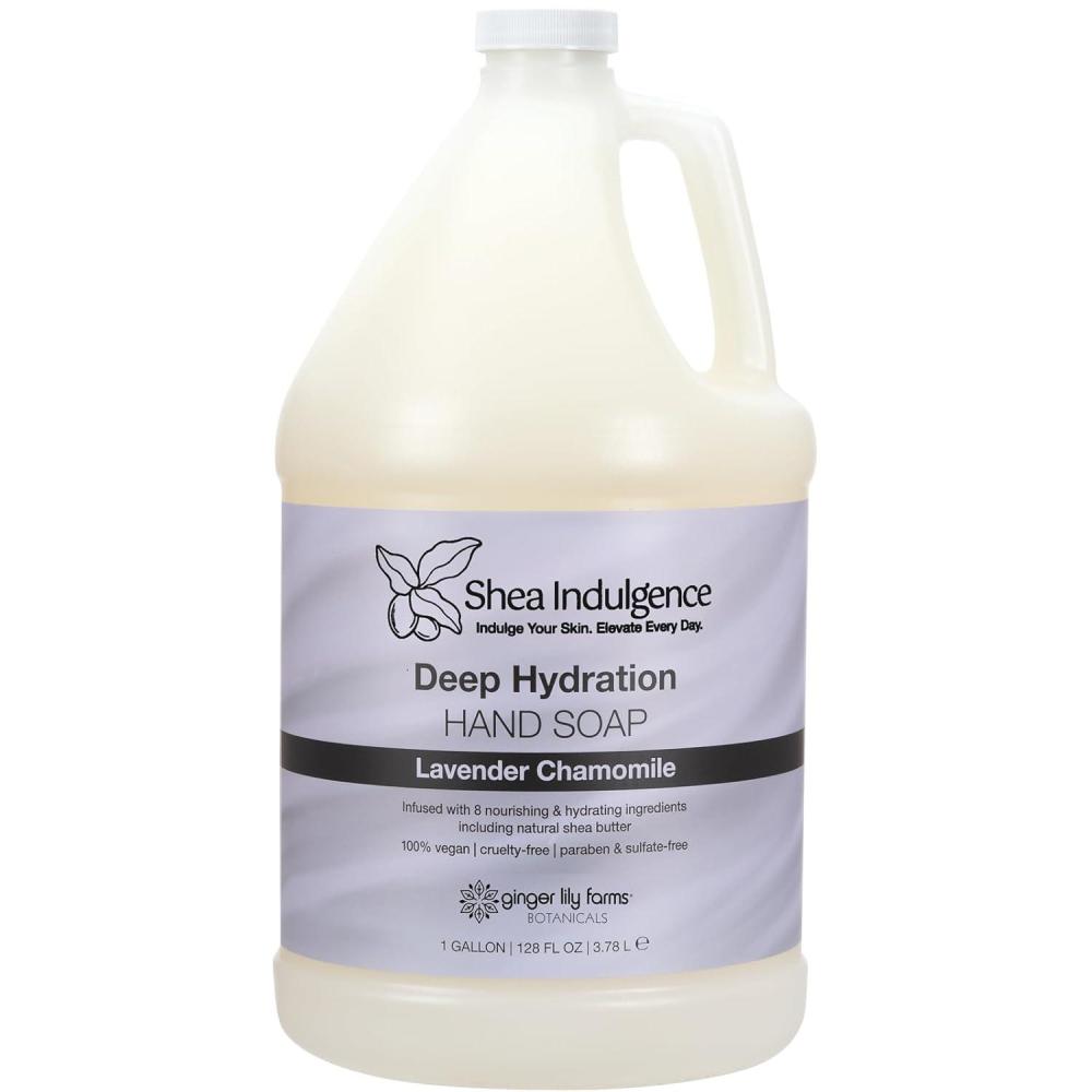 imageGinger Lily Farms Botanicals Shea Indulgence Deep Hydration Liquid Hand Soap Refill 100 Vegan amp CrueltyFree Vanilla Sugar Bliss Scent 1 Gallon 128 fl ozLavender Chamomile