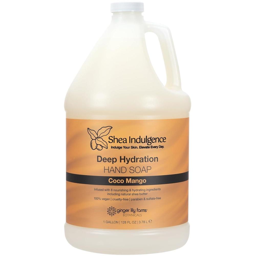 imageGinger Lily Farms Botanicals Shea Indulgence Deep Hydration Liquid Hand Soap Refill 100 Vegan amp CrueltyFree Vanilla Sugar Bliss Scent 1 Gallon 128 fl ozCoco Mango