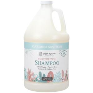 Ginger Lily Farms Botanicals Moisturizing Shampoo for All Hair Types, 100% Vegan & Cruelty-Free, Vanilla Sugar Bliss, 1 Gallon (128 fl oz) Refill(Cucumber Mint Bliss)