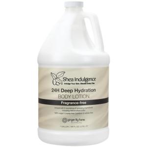 Ginger Lily Farms Botanicals Shea Indulgence 24H Deep Hydration Body Lotion, 100% Vegan & Cruelty-Free, Vanilla Sugar Bliss Scent, 1 Gallon (128 fl oz) Refill(Fragrance Free)